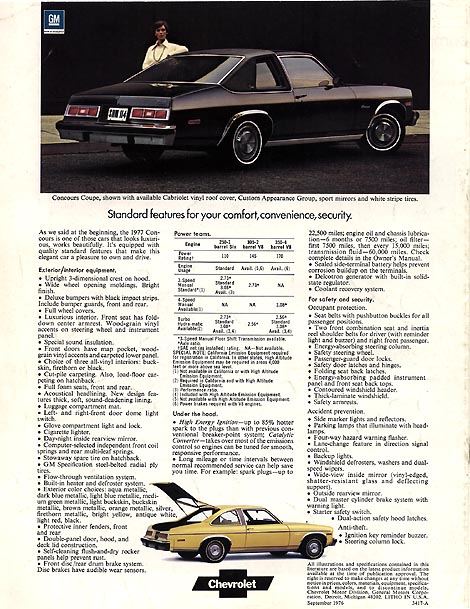 1977 Chevrolet Nova Concours Brochure Page 1